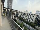 Modern balcony with a skyline view