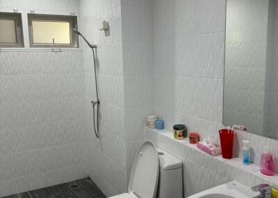 Modern bathroom with shower and toilet