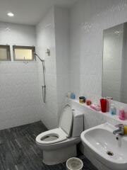 Modern bathroom with shower and toilet