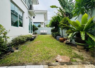 View of backyard garden area