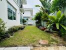 View of backyard garden area