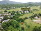 Aerial view of the land with scenic surroundings