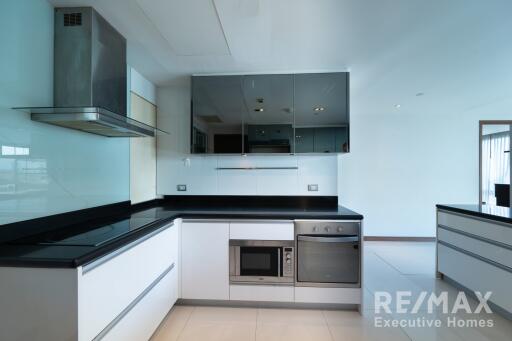 Modern kitchen with appliances and sleek cabinetry