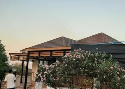 Outdoor view of a residential building with garden