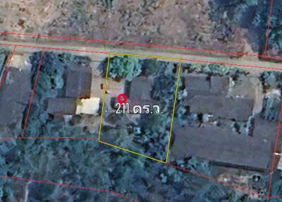 Aerial view of a property boundary