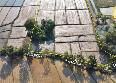 Aerial view of agricultural land parcels