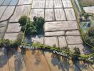 Aerial view of agricultural land parcels