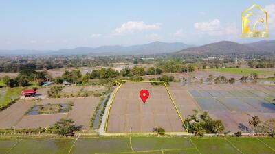 Aerial view of a plot of land