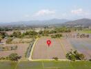 Aerial view of a plot of land