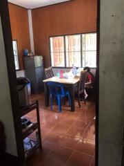 Dining area with table and chairs