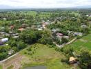 Aerial view of a land plot in a residential area