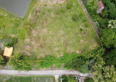 Aerial view of a plot of land