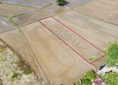 Aerial view of a plot of land