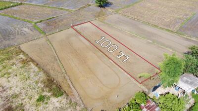 Aerial view of a plot of land