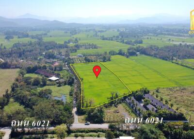 Aerial view of a land plot for sale