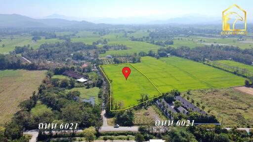 Aerial view of a land plot for sale