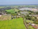 Aerial view of surrounding area and agricultural fields