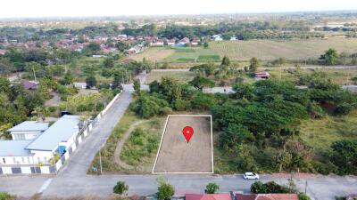 Empty land plot in a residential area