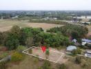 Aerial view of a plot of land