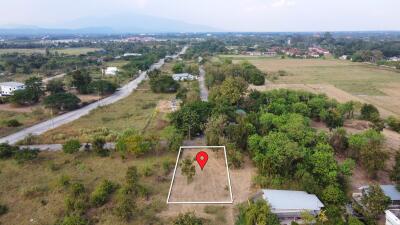 Aerial view of a plot of land