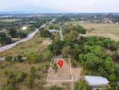 Aerial view of a plot of land