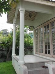 Front porch with French doors