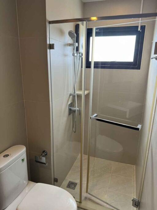 Modern bathroom with shower and toilet