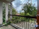 Balcony with a garden view