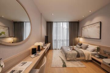 Modern bedroom with study area