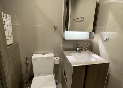 Modern bathroom with toilet and sink