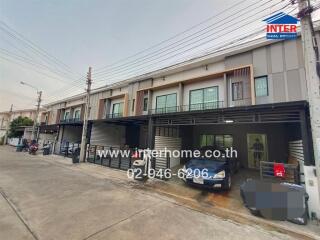 Front view of residential row houses