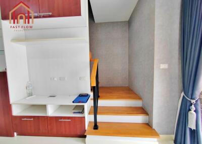 Staircase with modern design and storage space