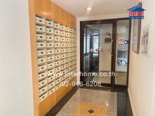 Mailboxes and entryway with secure door