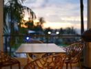 Outdoor seating area on balcony