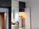 Bedroom with closet and bathroom entrance