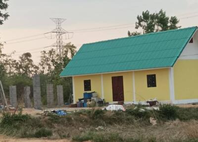 Single-story building with a green roof