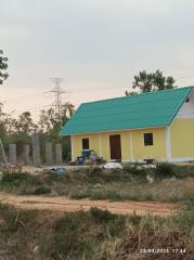 Single-story building with a green roof