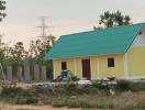 Single-story building with a green roof