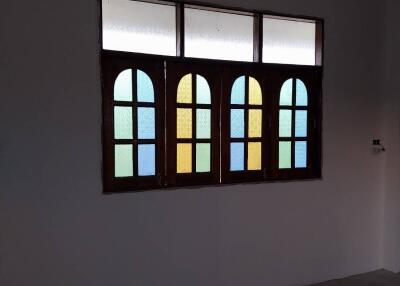 Room with stained glass windows