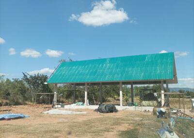 Under construction building with a green roof