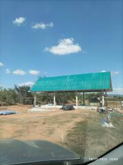 Under construction building with a green roof