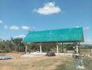 Under construction building with a green roof