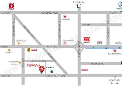 Area map showing key locations such as Central, The Mall, Tesco Lotus, Makro, and key roads.