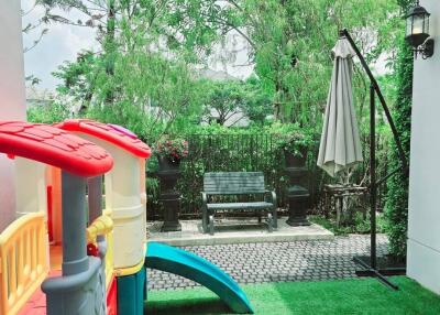 Outdoor play area in a garden