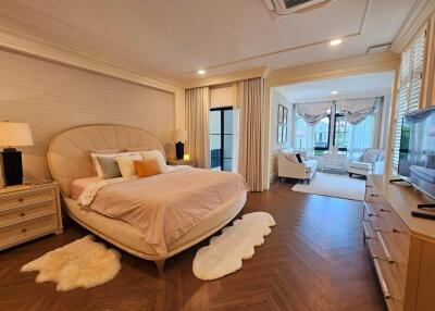 Spacious bedroom with luxurious furnishings