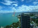 View from high-rise building overlooking the coastline