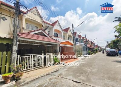 Row of townhouses on a residential street