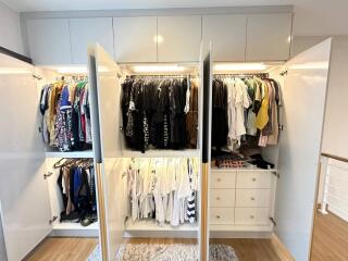 Spacious bedroom closet with ample storage