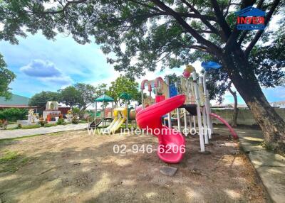 Outdoor playground with slides