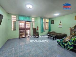 Living room with furniture and windows